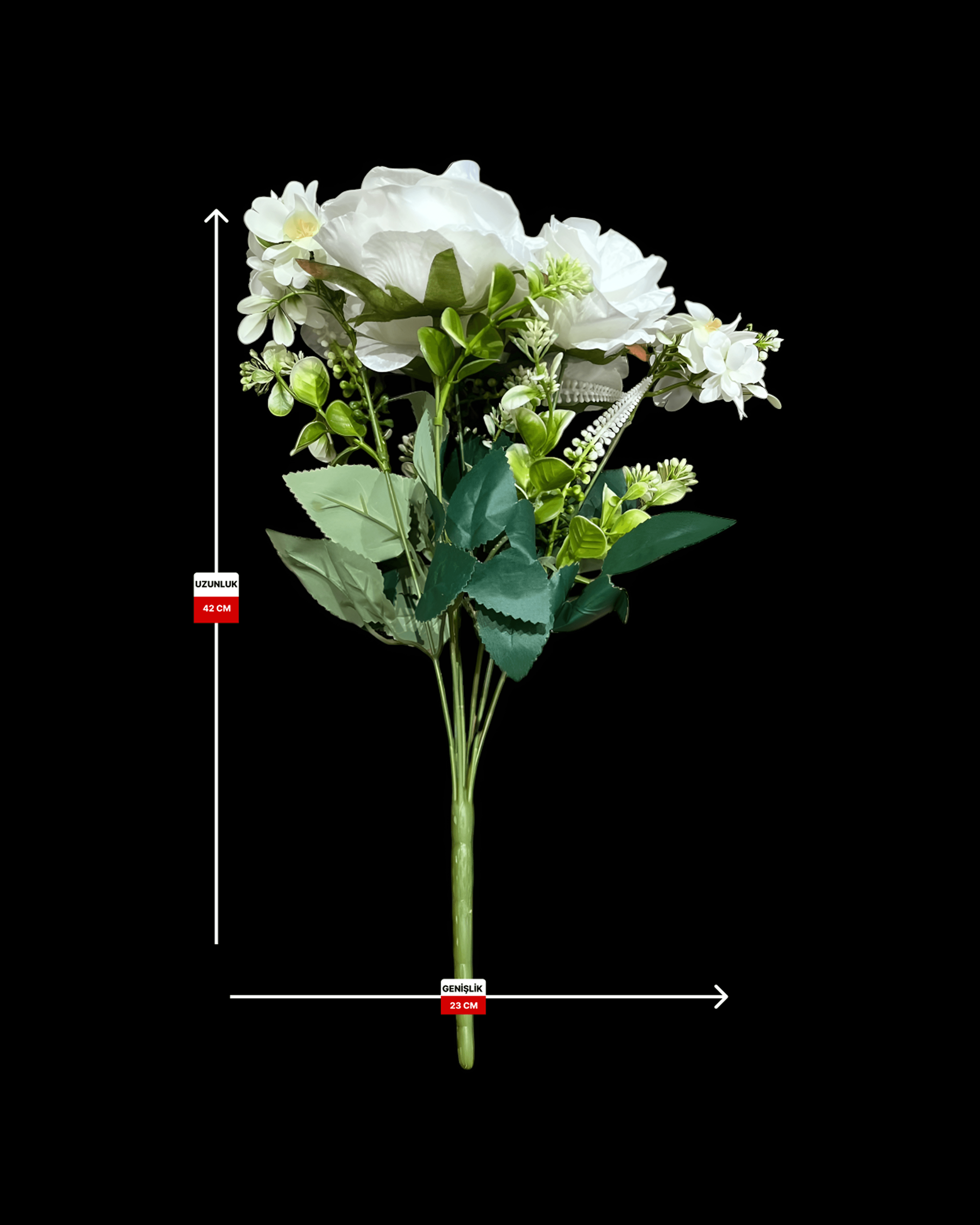 5'Lİ BEYAZ GÜL DEMETİ - 5