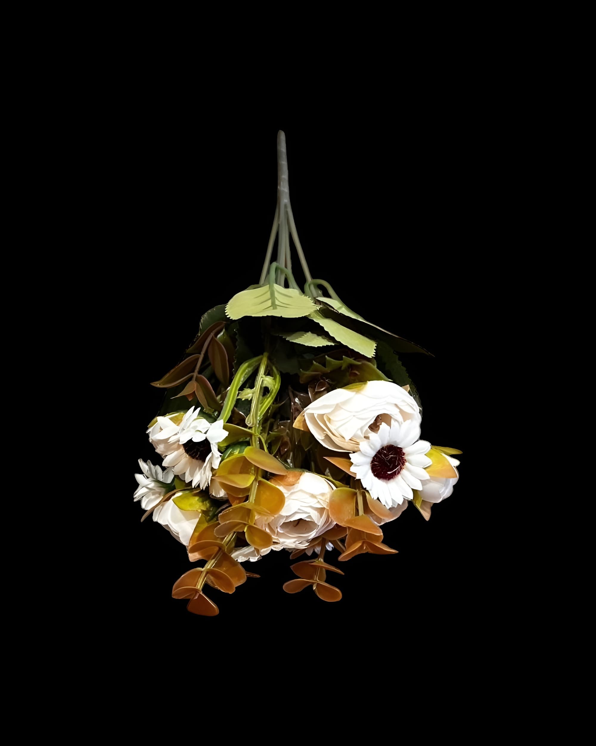 15 BAŞLI YAPAY MİNİ ŞAKAYIK VE PAPATYA DEMETİ 30 CM - 2