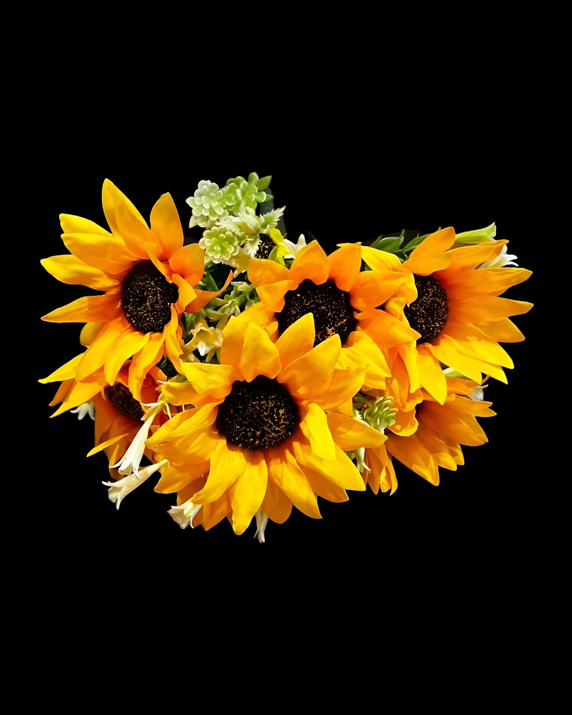 7 BAŞLI CİPSOLU YAPAY AY ÇİÇEĞİ BUKETİ 35 CM - 3