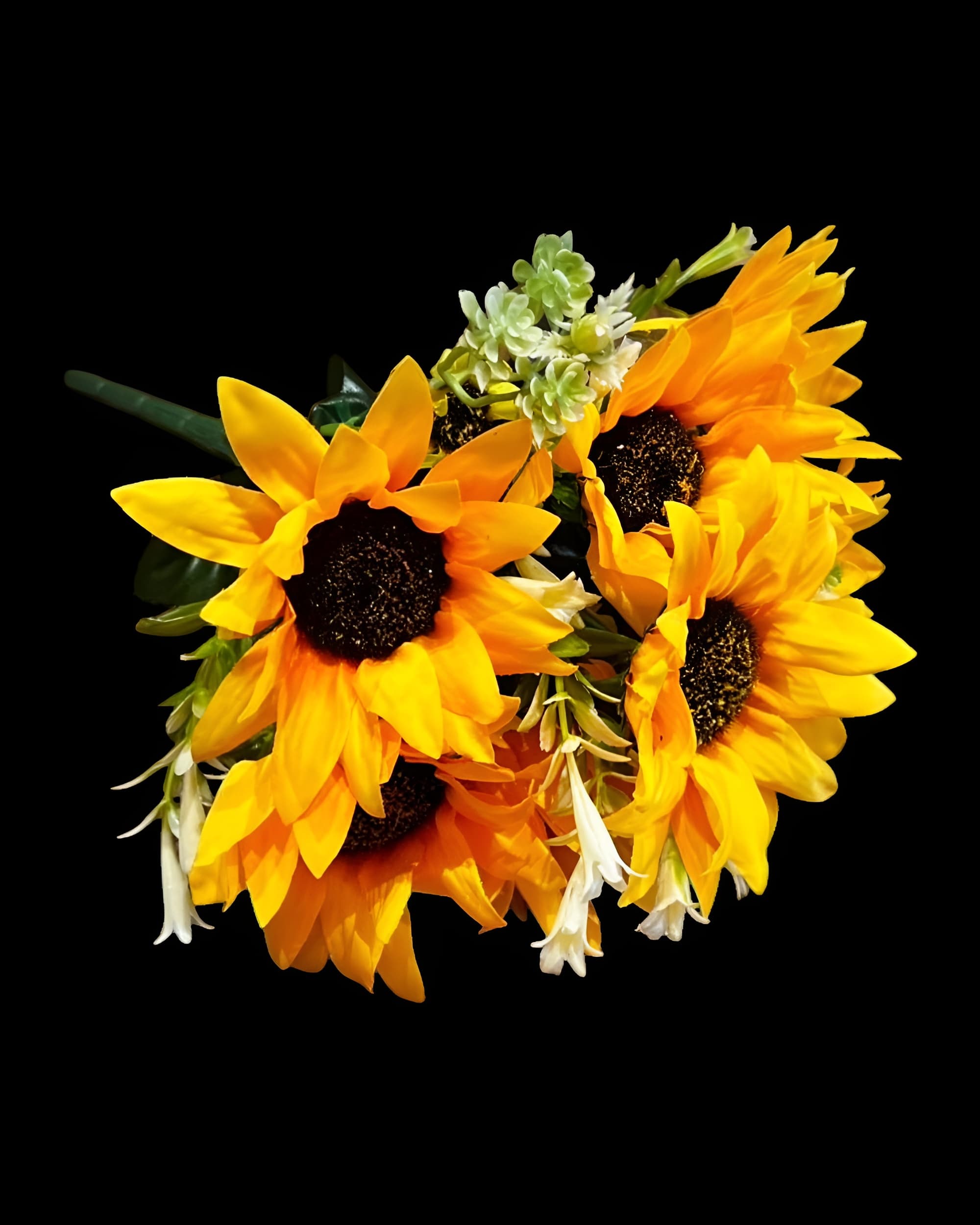 7 BAŞLI CİPSOLU YAPAY AY ÇİÇEĞİ BUKETİ 35 CM - 1