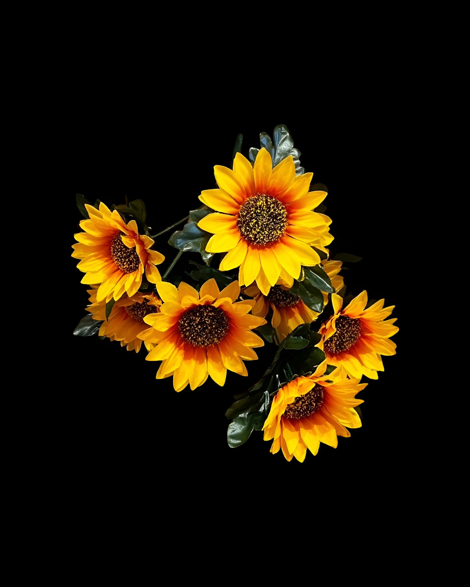 9 BAŞLI PREMİUM YAPAY AY ÇİÇEĞİ DEMETİ 50 CM 1