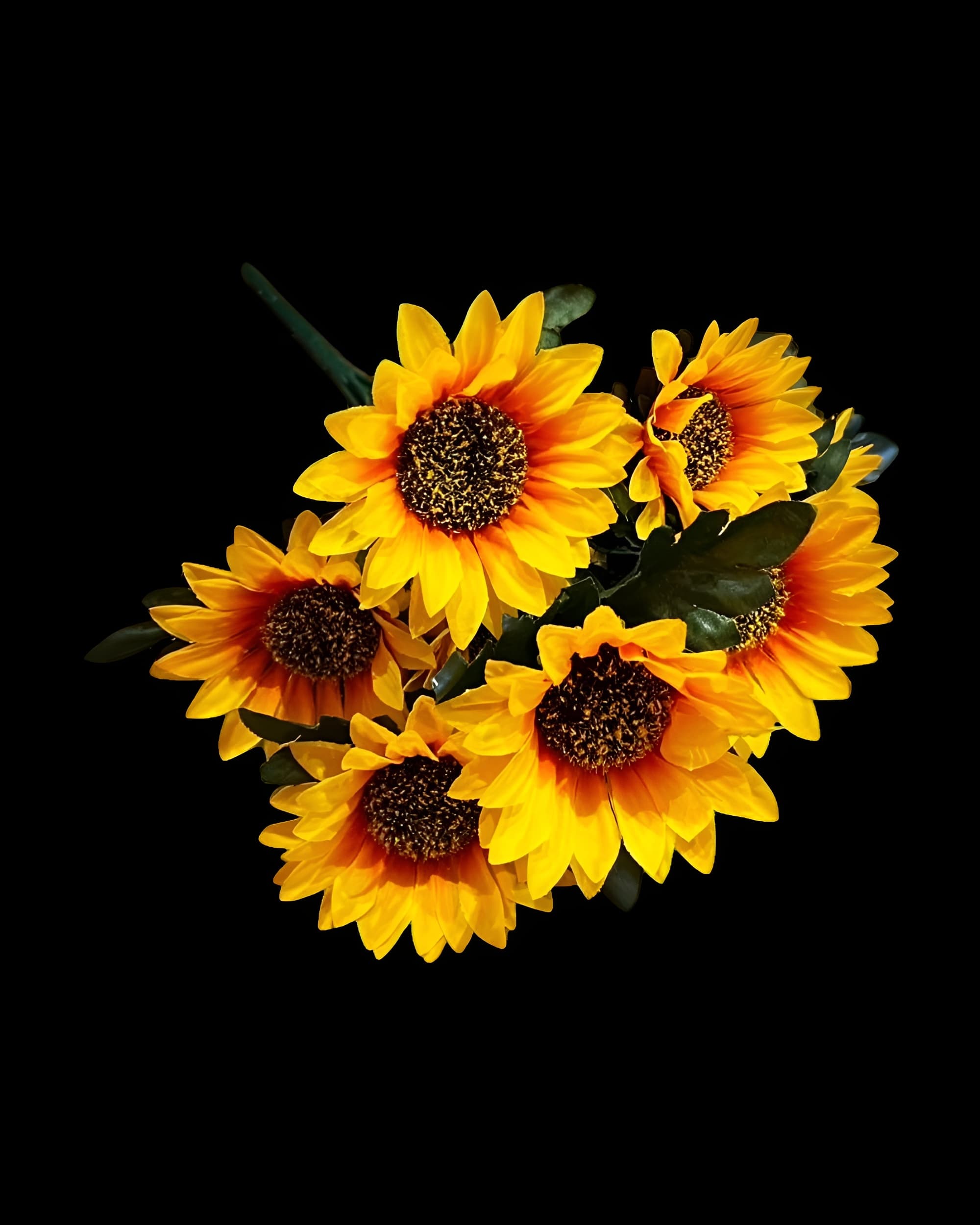 9 BAŞLI PREMİUM YAPAY AY ÇİÇEĞİ DEMETİ 50 CM - 1